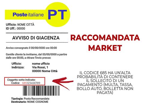 codice invio raccomandata market.